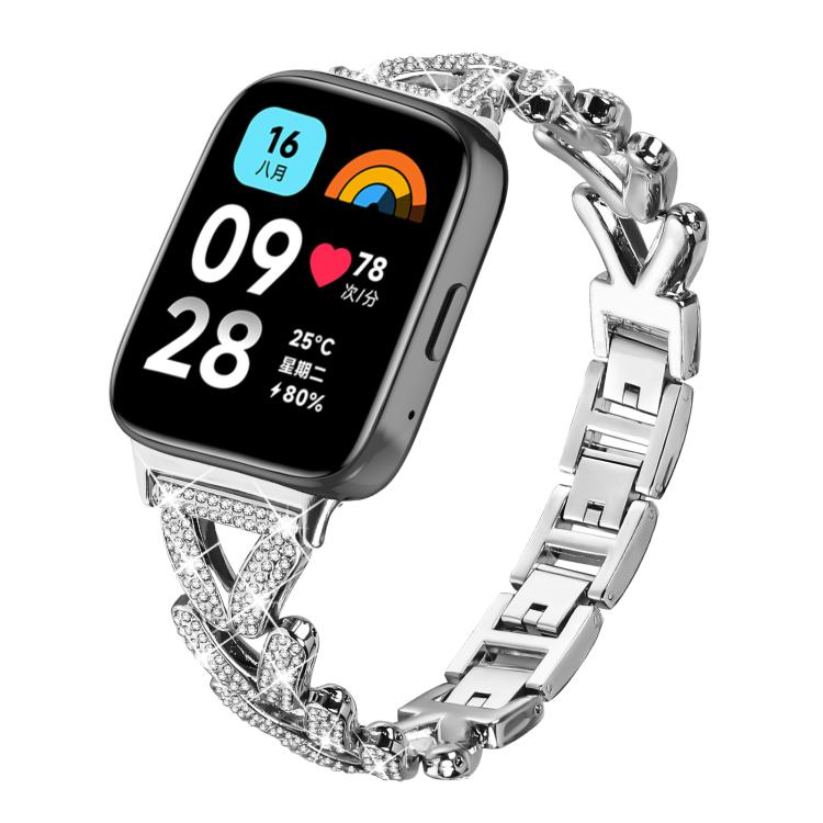 Cinturino per orologio in metallo con diamanti a torsione piccola xDfin da 20 mm, For Xiaomi Band 10 Pro/9 Pro/Redmi Watch 6/5/4, For Redmi Watch 3 Active / Watch 3 Lite, For Redmi Watch 3
