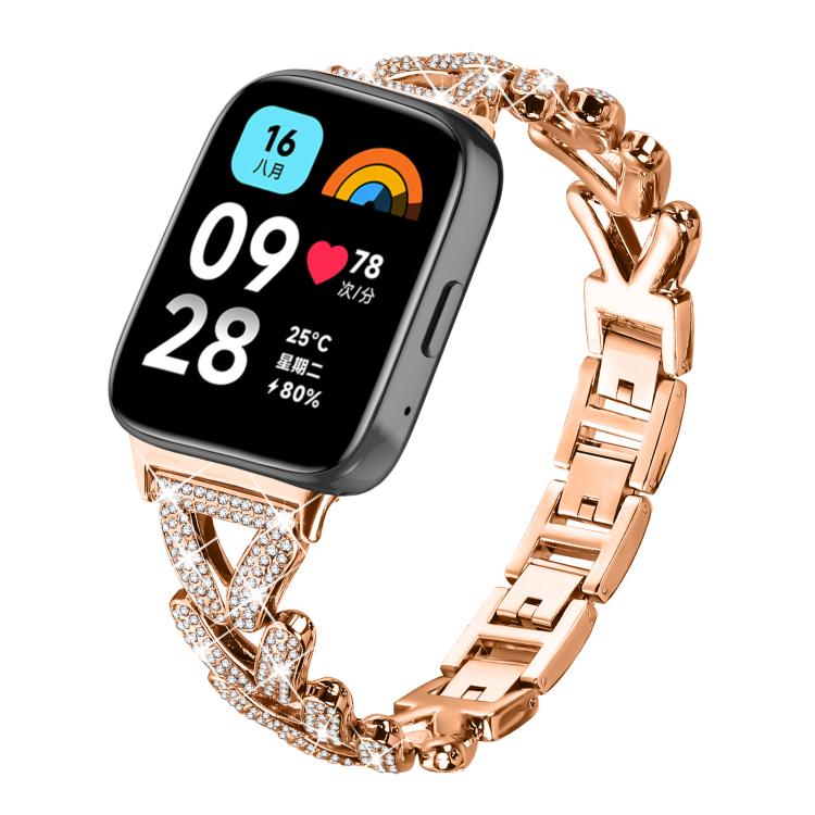 Cinturino per orologio in metallo con diamanti a torsione piccola xDfin da 20 mm, For Xiaomi Band 10 Pro/9 Pro/Redmi Watch 6/5/4, For Redmi Watch 3 Active / Watch 3 Lite, For Redmi Watch 3
