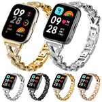 Cinturino per orologio in metallo con diamanti a torsione piccola xDfin da 20 mm, For Xiaomi Band 10 Pro/9 Pro/Redmi Watch 6/5/4, For Redmi Watch 3 Active / Watch 3 Lite, For Redmi Watch 3