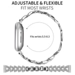 Cinturino per orologio in metallo con diamanti a torsione piccola xDfin da 20 mm, For Fitbit Versa 4 / 3 / Sense / Sense 2
