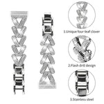 Cinturino per orologio in metallo con diamanti a torsione piccola xDfin da 20 mm, For Fitbit Versa 4 / 3 / Sense / Sense 2