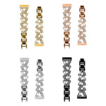 Cinturino per orologio in metallo con diamanti a torsione piccola xDfin da 20 mm, For Fitbit Versa 4 / 3 / Sense / Sense 2