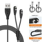 Cavo di ricarica magnetico 2 in 1 per auricolari a conduzione ossea Shokz, USB to 2 Pin / 4 Pin, Type-C to 2 Pin / 4 Pin