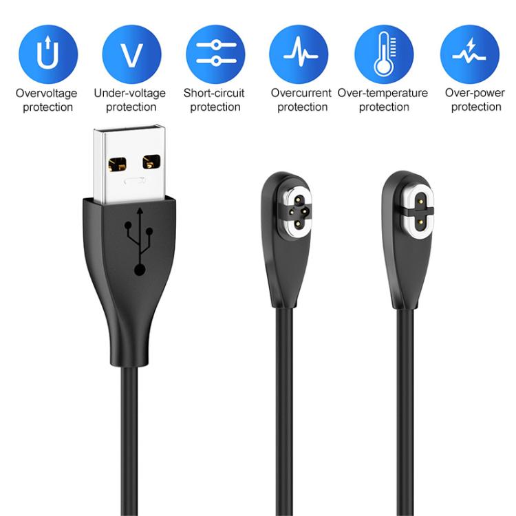 Cavo di ricarica magnetico 2 in 1 per auricolari a conduzione ossea Shokz, USB to 2 Pin / 4 Pin, Type-C to 2 Pin / 4 Pin