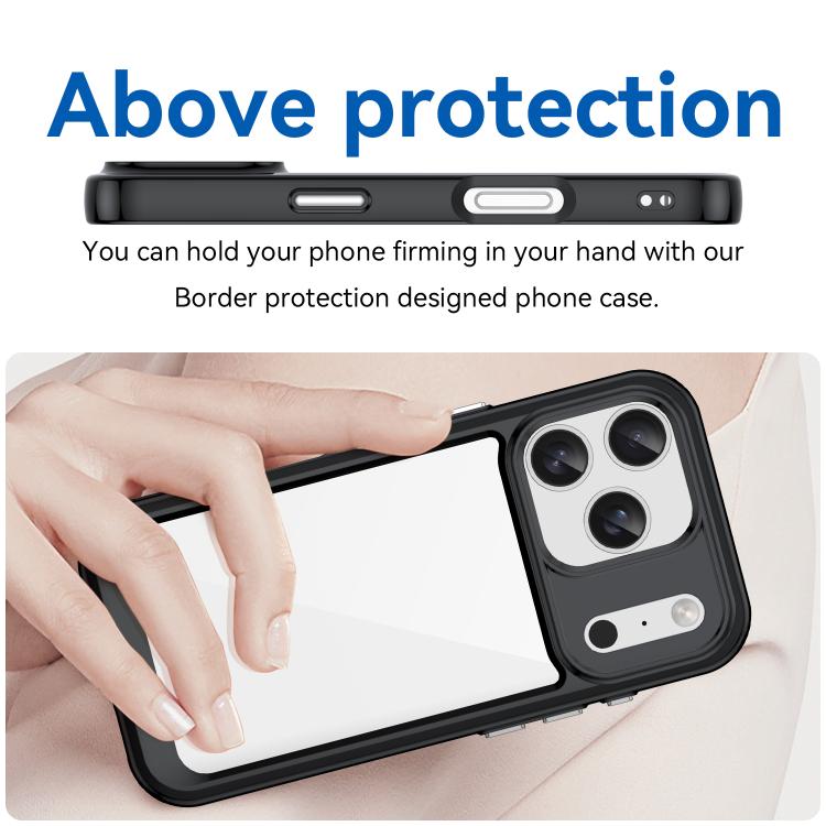 Custodia per telefono in acrilico e TPU della serie Colorful, For iPhone 17 Pro, For iPhone 17, For iPhone 17 Air