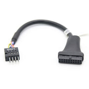 2pcs Computer Motherboard USB3.0 Adapter Cable, 20 Pin Male to 9 Pin Female, 9 Pin Male to 20 Pin Female