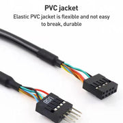 2pcs Computer Motherboard USB3.0 Adapter Cable, 20 Pin Male to 9 Pin Female, 9 Pin Male to 20 Pin Female
