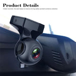 Registratore di guida nascosto per auto con visione notturna HD tramite USB WiFi
