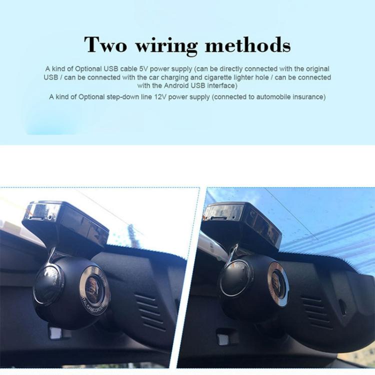 Registratore di guida nascosto per auto con visione notturna HD tramite USB WiFi