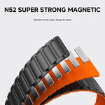 Cinturino per orologio magnetico in silicone con tre perline, 22mm