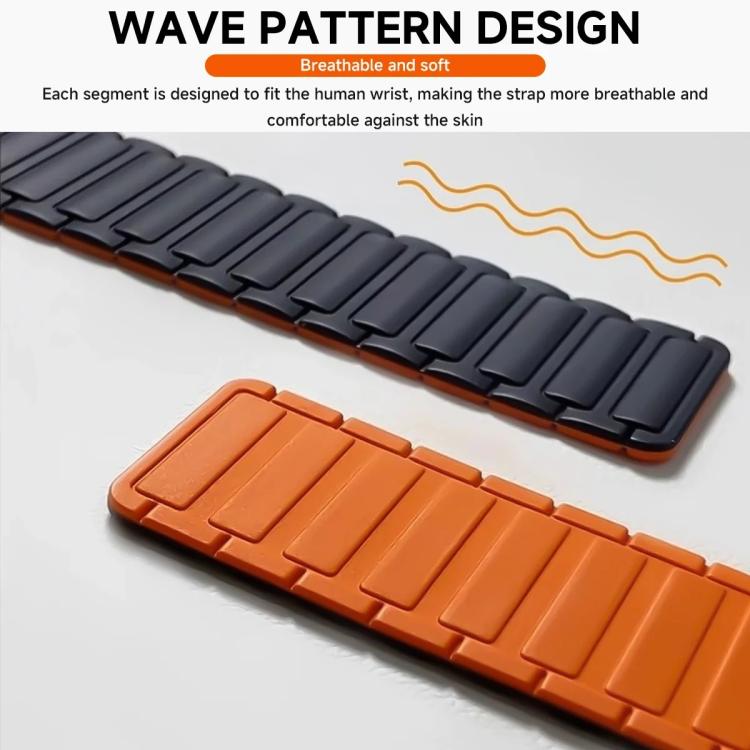 Cinturino per orologio magnetico in silicone con tre perline, 20mm