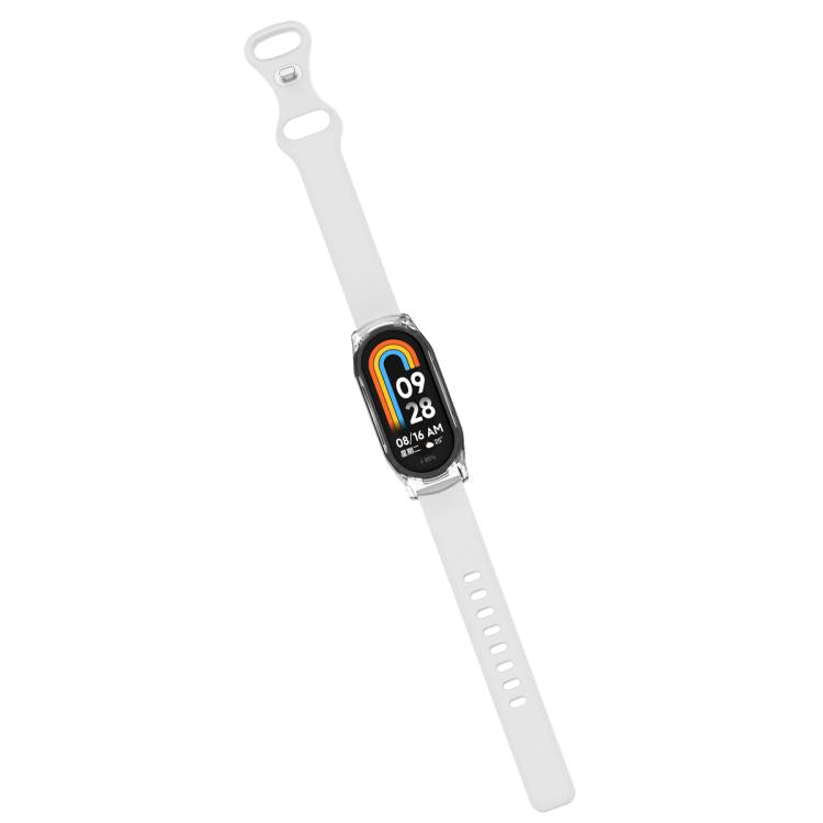 Cinturino per orologio in silicone con fibbia a farfalla e cassa trasparente, For Xiaomi Smart Band 9 / 9 NFC, For Xiaomi Mi Band 8