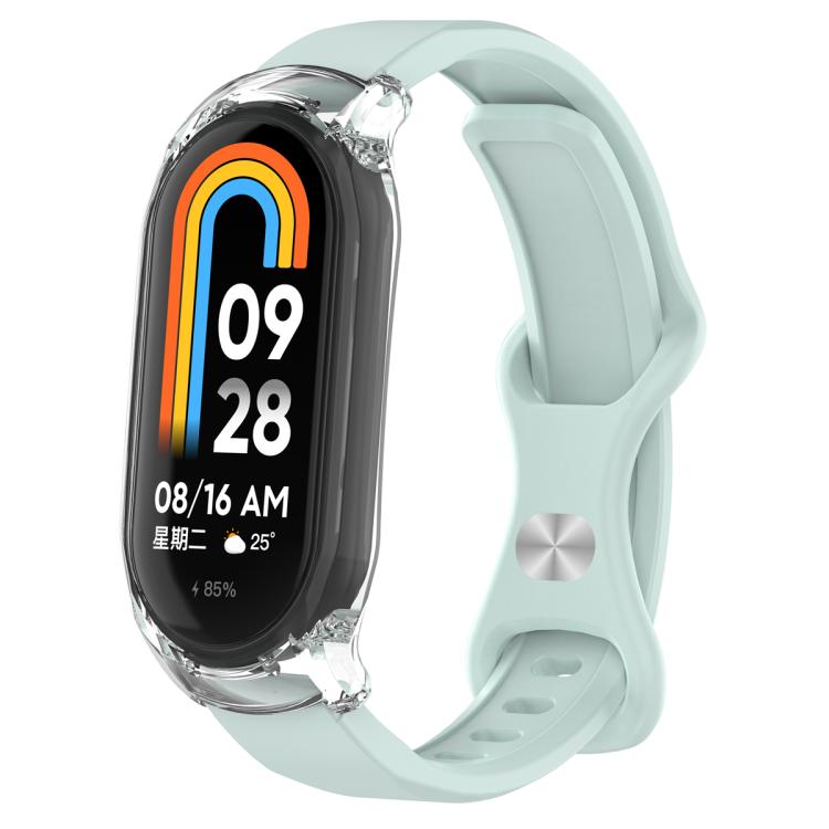 Cinturino per orologio in silicone con fibbia a farfalla e cassa trasparente, For Xiaomi Smart Band 9 / 9 NFC, For Xiaomi Mi Band 8