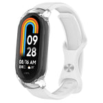 Cinturino per orologio in silicone con fibbia a farfalla e cassa trasparente, For Xiaomi Smart Band 9 / 9 NFC, For Xiaomi Mi Band 8