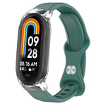 Cinturino per orologio in silicone con fibbia a farfalla e cassa trasparente, For Xiaomi Smart Band 9 / 9 NFC, For Xiaomi Mi Band 8