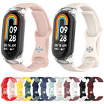 Cinturino per orologio in silicone con fibbia a farfalla e cassa trasparente, For Xiaomi Smart Band 9 / 9 NFC, For Xiaomi Mi Band 8