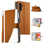 Portafoglio multi-carta con cerniera e cinturino corto, cuciture a vista, custodia per telefono in pelle con cinturino corto., For Samsung Galaxy A25 5G, For Samsung Galaxy A24 4G, For Samsung Galaxy A23 4G / 5G / M13 4G / M23                          ...