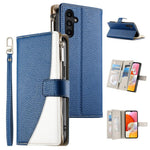 Portafoglio multi-carta con cerniera e cinturino corto, cuciture a vista, custodia per telefono in pelle con cinturino corto., For Samsung Galaxy A25 5G, For Samsung Galaxy A24 4G, For Samsung Galaxy A23 4G / 5G / M13 4G / M23                          ...