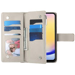 Portafoglio multi-carta con cerniera e cinturino corto, cuciture a vista, custodia per telefono in pelle con cinturino corto., For Samsung Galaxy A25 5G, For Samsung Galaxy A24 4G, For Samsung Galaxy A23 4G / 5G / M13 4G / M23                          ...