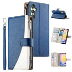 Portafoglio multi-carta con cerniera e cinturino corto, cuciture a vista, custodia per telefono in pelle con cinturino corto., For Samsung Galaxy A25 5G, For Samsung Galaxy A24 4G, For Samsung Galaxy A23 4G / 5G / M13 4G / M23                          ...