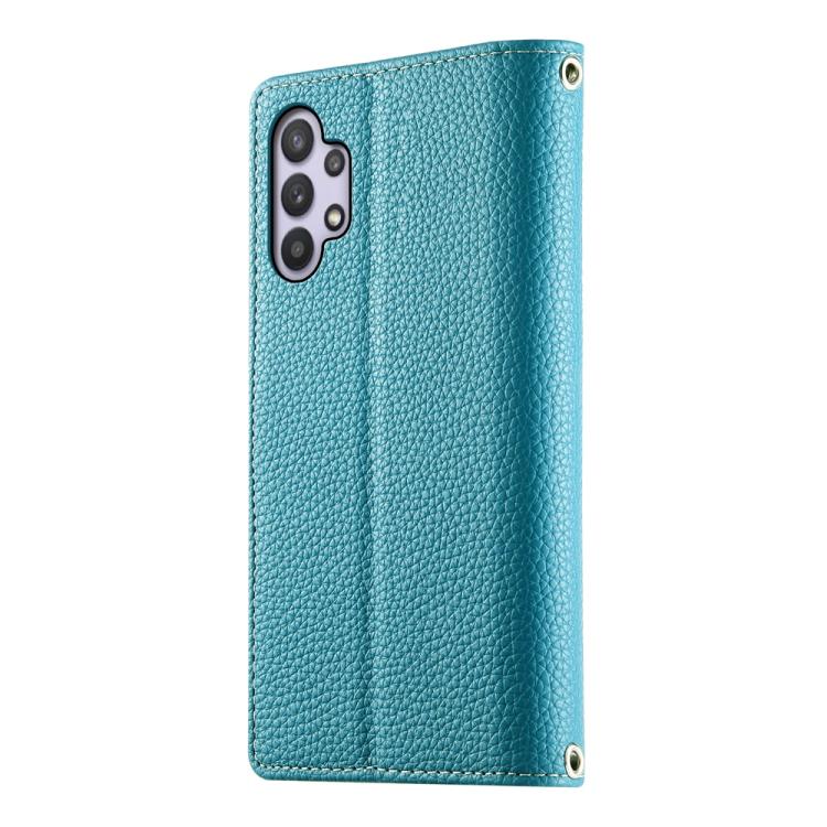Portafoglio multi-carta con cerniera e cinturino corto, cuciture a vista, custodia per telefono in pelle con cinturino corto., For Samsung Galaxy A32 5G