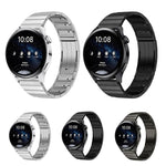 Cinturino per orologio in acciaio inossidabile con fibbia a sgancio laterale e una sola perlina, 22mm