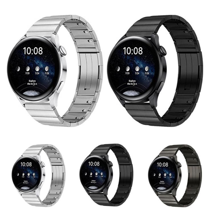 Cinturino per orologio in acciaio inossidabile con fibbia a sgancio laterale e una sola perlina, 22mm