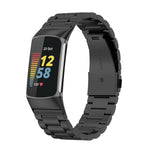 Cinturino per orologio in lega di titanio con fibbia piatta a tre perline., For Fitbit Charge 6 / 5, For Fitbit Versa 4 / 3 / Sense / Sense 2, For Fitbit Charge 4 / 3