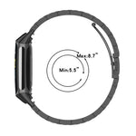 Cinturino per orologio in lega di titanio con fibbia piatta a tre perline., For Fitbit Charge 6 / 5, For Fitbit Versa 4 / 3 / Sense / Sense 2, For Fitbit Charge 4 / 3