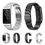 Cinturino per orologio in lega di titanio con fibbia piatta a tre perline., For Fitbit Charge 6 / 5, For Fitbit Versa 4 / 3 / Sense / Sense 2, For Fitbit Charge 4 / 3
