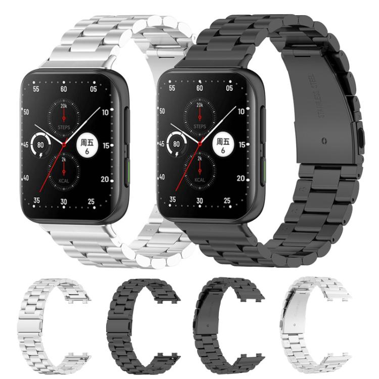 Cinturino per orologio in lega di titanio con fibbia piatta a tre perline., For OPPO Watch Free, For OPPO Watch 2 46mm, For OPPO Watch 2 42mm, For OPPO Watch 1 41mm, For OPPO Watch 1 46mm
