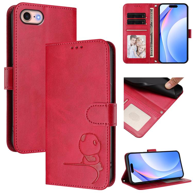 Custodia per telefono in pelle con logo Litter Panda in rilievo e protezione RFID, completa di cordino., For iPhone 14 Pro Max, For iPhone SE 2022 / 2020 / 8 / 7, For iPhone 13 Pro Max, For iPhone 13 Pro
