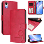 Custodia per telefono in pelle con logo Litter Panda in rilievo e protezione RFID, completa di cordino., For iPhone XR, For iPhone XS Max, For iPhone 8 Plus / 7 Plus