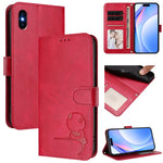 Custodia per telefono in pelle con logo Litter Panda in rilievo e protezione RFID, completa di cordino., For iPhone XR, For iPhone XS Max, For iPhone 8 Plus / 7 Plus