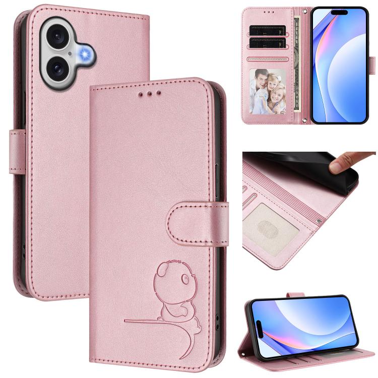 Custodia per telefono in pelle con logo Litter Panda in rilievo e protezione RFID, completa di cordino., For iPhone 17e / 16e, For iPhone 17 Pro Max, For iPhone 17 Pro, For iPhone 17