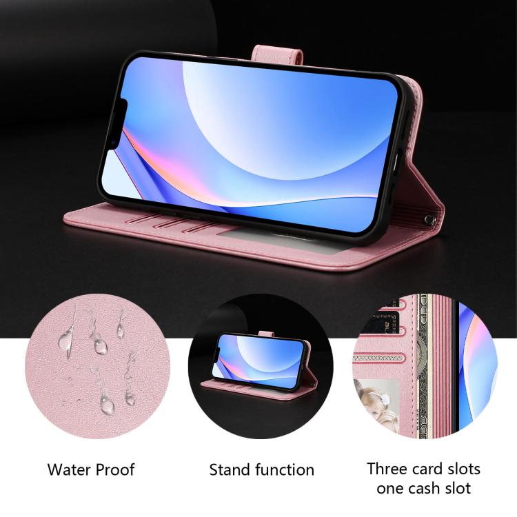 Custodia per telefono in pelle con logo Litter Panda in rilievo e protezione RFID, completa di cordino., For iPhone Air, For iPhone 16 Pro Max, For iPhone 16 Pro, For iPhone 16 Plus