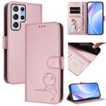 Custodia per telefono in pelle con logo Litter Panda in rilievo e protezione RFID, completa di cordino., For Samsung Galaxy S22 Ultra 5G, For Samsung Galaxy S22+ 5G, For Samsung Galaxy S22 5G, For Samsung Galaxy S21 FE 5G