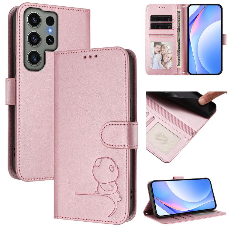 Custodia per telefono in pelle con logo Litter Panda in rilievo e protezione RFID, completa di cordino., For Samsung Galaxy S23 Ultra 5G, For Samsung Galaxy S23+ 5G, For Samsung Galaxy S23 5G, For Samsung Galaxy S20 FE