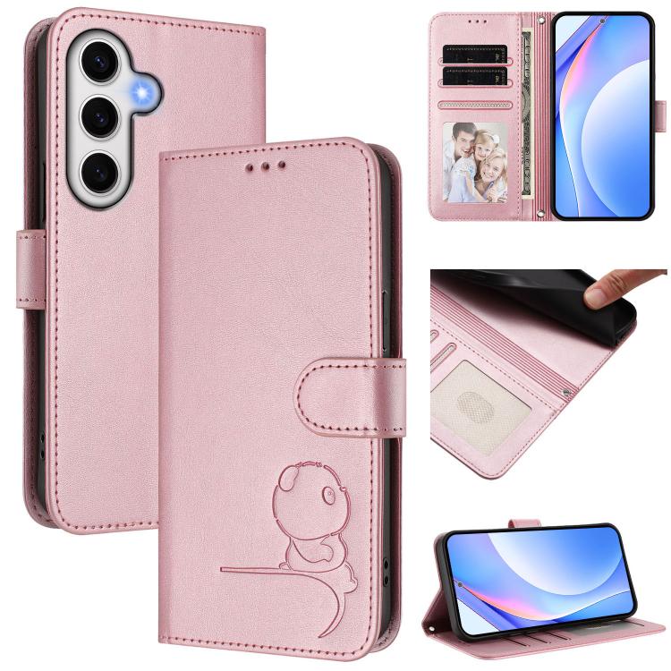 Custodia per telefono in pelle con logo Litter Panda in rilievo e protezione RFID, completa di cordino., For Samsung Galaxy S25 Ultra 5G, For Samsung Galaxy S24 FE 5G, For Samsung Galaxy S24 Ultra 5G, For Samsung Galaxy S23 FE 5G