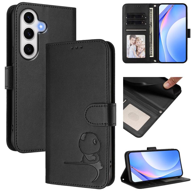 Custodia per telefono in pelle con logo Litter Panda in rilievo e protezione RFID, completa di cordino., For Samsung Galaxy S25 Ultra 5G, For Samsung Galaxy S24 FE 5G, For Samsung Galaxy S24 Ultra 5G, For Samsung Galaxy S23 FE 5G