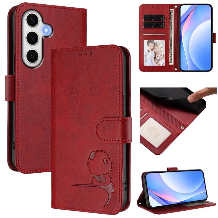 Custodia per telefono in pelle con logo Litter Panda in rilievo e protezione RFID, completa di cordino., For Samsung Galaxy S25 Ultra 5G, For Samsung Galaxy S24 FE 5G, For Samsung Galaxy S24 Ultra 5G, For Samsung Galaxy S23 FE 5G