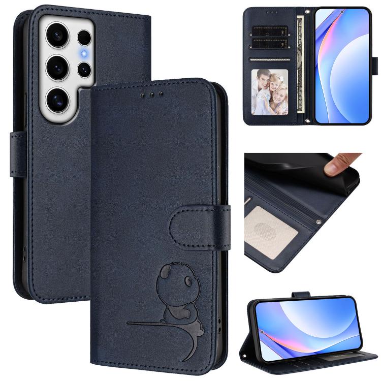 Custodia per telefono in pelle con logo Litter Panda in rilievo e protezione RFID, completa di cordino., For Samsung Galaxy S25 Ultra 5G, For Samsung Galaxy S24 FE 5G, For Samsung Galaxy S24 Ultra 5G, For Samsung Galaxy S23 FE 5G