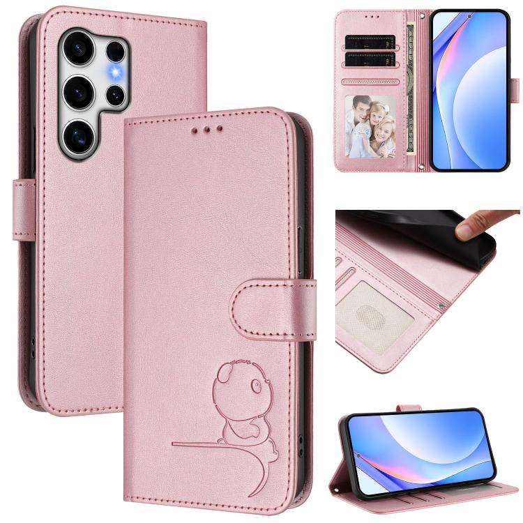 Custodia per telefono in pelle con logo Litter Panda in rilievo e protezione RFID, completa di cordino., For Samsung Galaxy S25 Ultra 5G, For Samsung Galaxy S24 FE 5G, For Samsung Galaxy S24 Ultra 5G, For Samsung Galaxy S23 FE 5G