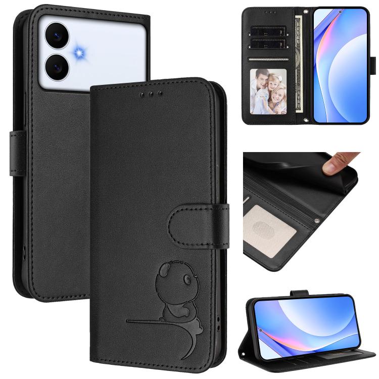 Custodia per telefono in pelle con logo Litter Panda in rilievo e protezione RFID, completa di cordino., For Galaxy S26 FE 5G, For Samsung Galaxy S26+ 5G, For Samsung Galaxy S26 Edge 5G, For Samsung Galaxy S26 Ultra 5G
