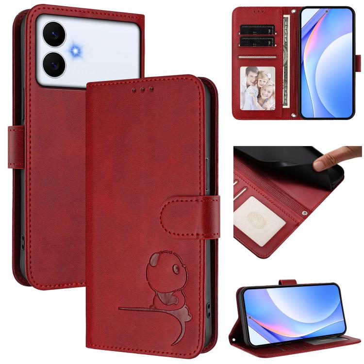 Custodia per telefono in pelle con logo Litter Panda in rilievo e protezione RFID, completa di cordino., For Galaxy S26 FE 5G, For Samsung Galaxy S26+ 5G, For Samsung Galaxy S26 Edge 5G, For Samsung Galaxy S26 Ultra 5G