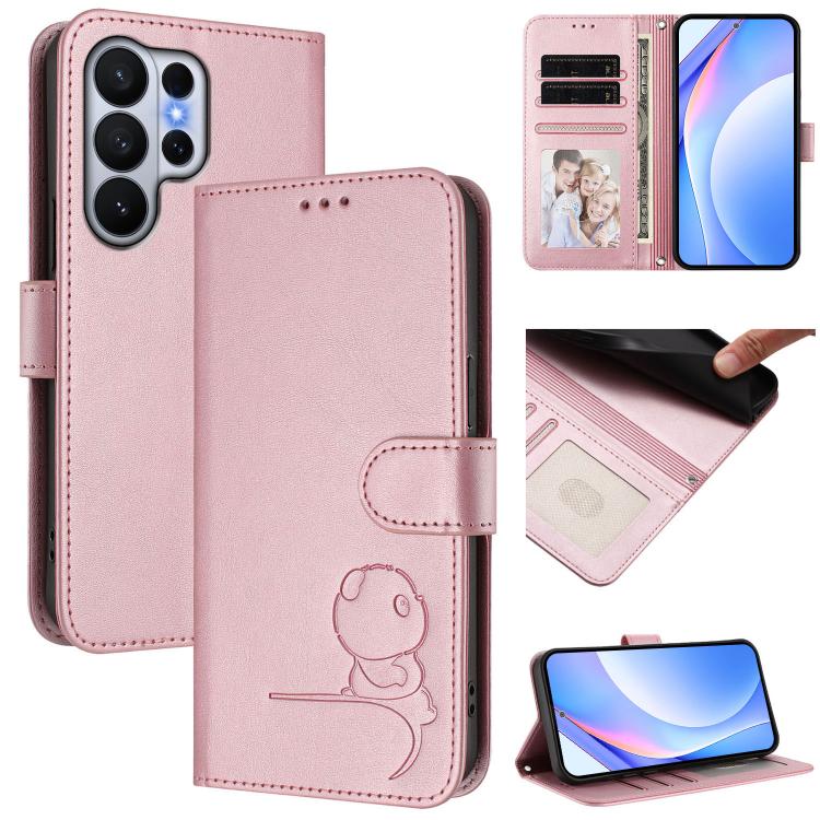 Custodia per telefono in pelle con logo Litter Panda in rilievo e protezione RFID, completa di cordino., For Galaxy S26 FE 5G, For Samsung Galaxy S26+ 5G, For Samsung Galaxy S26 Edge 5G, For Samsung Galaxy S26 Ultra 5G