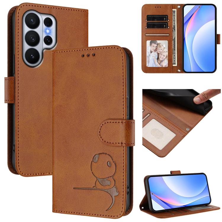 Custodia per telefono in pelle con logo Litter Panda in rilievo e protezione RFID, completa di cordino., For Galaxy S26 FE 5G, For Samsung Galaxy S26+ 5G, For Samsung Galaxy S26 Edge 5G, For Samsung Galaxy S26 Ultra 5G