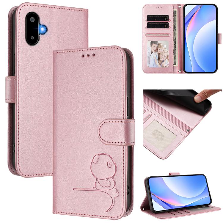 Custodia per telefono in pelle con logo Litter Panda in rilievo e protezione RFID, completa di cordino., For Samsung Galaxy M56 5G, For Samsung Galaxy F16 5G / M16 5G, For Samsung Galaxy F06 5G / M06 5G, For Samsung Galaxy M35 5G