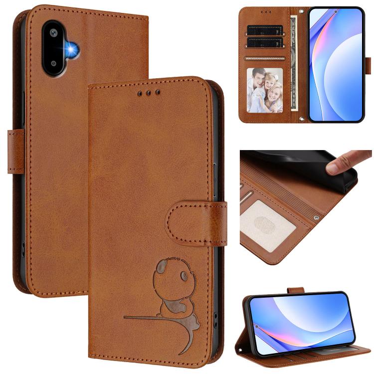 Custodia per telefono in pelle con logo Litter Panda in rilievo e protezione RFID, completa di cordino., For Samsung Galaxy M56 5G, For Samsung Galaxy F16 5G / M16 5G, For Samsung Galaxy F06 5G / M06 5G, For Samsung Galaxy M35 5G