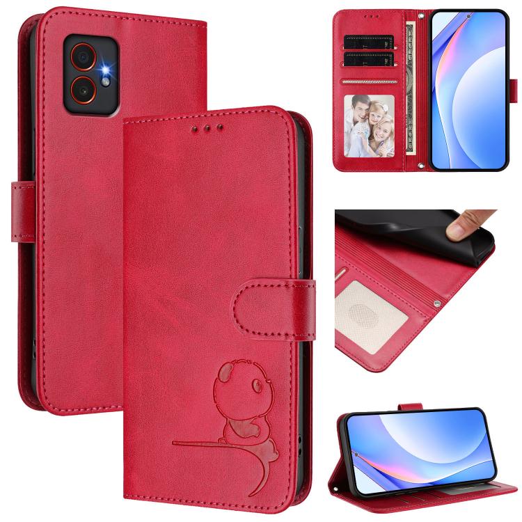 Custodia per telefono in pelle con logo Litter Panda in rilievo e protezione RFID, completa di cordino., For Samsung Galaxy M55 / C55 5G, For Samsung Galaxy XCover7 Pro, For Samsung Galaxy M15 5G / F15 5G, For Samsung Galaxy XCover7